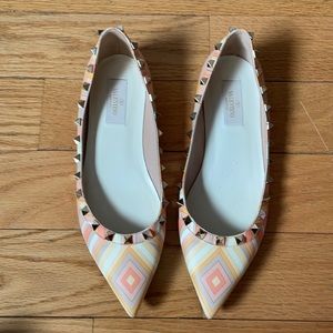 VALENTINO ROCKSTUD  CALFSKIN BALLET FLAT